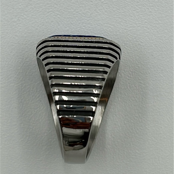 2313- Lapis Lazuli Natural Gemstone Handmade Men's Ring Size 9 NWT - Picture 8 of 9